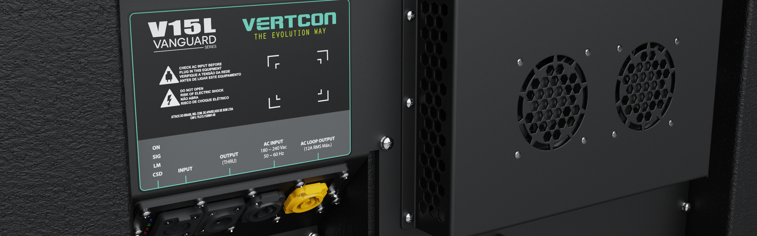 Painel de conexões do V15L Vertcon